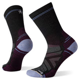 Smartwool Women's Hike Light Cushion Crew Socks shown on a foot shape in the colour charcoal