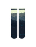 Stance 4 Peaks Crew Sock in the colour navy shown flat from the topside