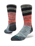 Stance Alder Crew Sock in the colour multi shown on a foot shape..