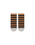 Stance Anything Quarter Sock in the colour Black Brown shown flat from the topside