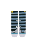  Stance Augusta Champion Crew Sock in the colour green  shown flat from the topside.