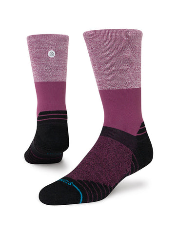 Stance Base Command Crew Sock in the colour purple shown on a foot shape..