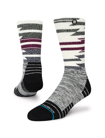 Stance Blanket Statement Crew Sock in the colour off white shown on a foot shape..