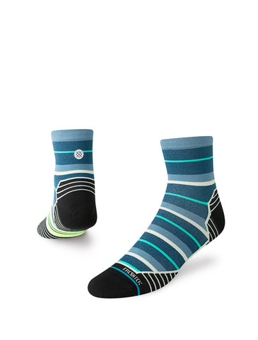 Stance C2 Quarter Running Sock in the colour Navy shown on a foot shape..
