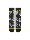Stance Circle Jerks Crew Sock in the colour yellow  shown flat from the topside