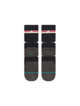 Stance Cloaked Mid Crew Sock in the colour washed black shown flat from the underside.
