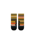 Stance Curren Light Quarter Sock in the colour Olive shown flat from the topside
