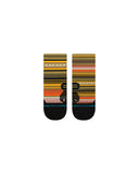 Stance Curren Light Quarter Sock in the colour Olive shown flat from the topside
