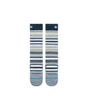 Stance Curren Snow Sock in the colour Navy, shown flat from the topside