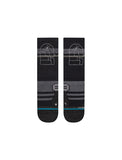 Stance Dispatch Crew Sock in the colour black shown flat from the topside