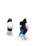 Stance Fields Tab Sock in the colour multi shown on a foot shape..