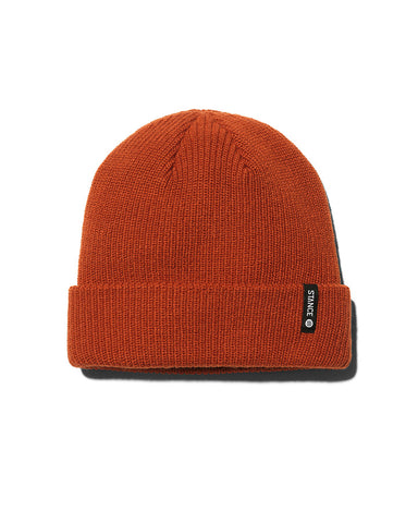 Stance Icon 2 Beanie in the colour Rust shown flat from the front