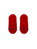 Stance Icon No Show Socks in the colour red shown flat from the underside