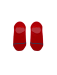 Stance Icon No Show Socks in the colour red shown flat from the topside
