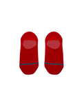 Stance Icon No Show Socks in the colour red shown flat from the topside