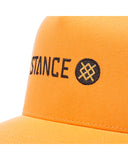 Stance Icon Snapback Hat in the colour Tangerine shown up close