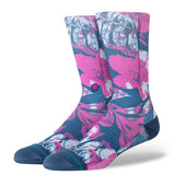 Stance Lihue Crew Socks in Fuchsia shown from front