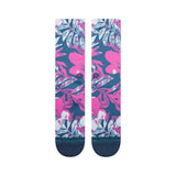 Stance Lihue Crew Socks in Fuchsia shown from above