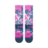 Stance Lihue Crew Socks in Fuchsia shown from underneath