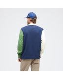 Stance Long Sleeve Rugby in the colour Dark Navy, shown from the back, on a model