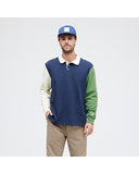 Stance Long Sleeve Rugby in the colour Dark Navy, shown from the front on a model