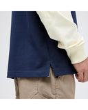 Stance Long Sleeve Rugby in the colour Dark Navy, shown from the side 