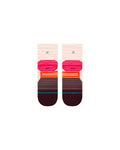 Stance Micro Light Quarter Sock in the colour Magenta, shown flat from the underside
