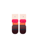 Stance Micro Light Quarter Sock in the colour Magenta, shown flat from the underside
