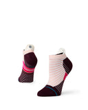 Stance Micro Light Tab Sock in the colour Magenta, shown on a foot shape