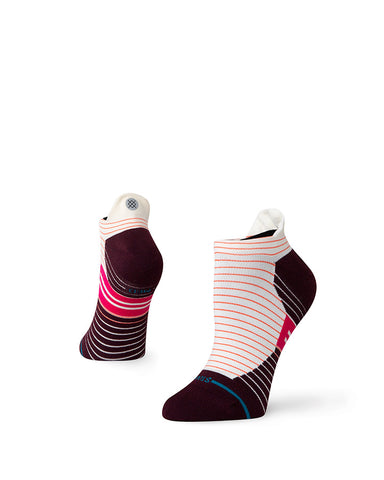 Stance Micro Light Tab Sock in the colour Magenta, shown on a foot shape