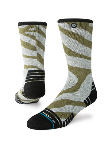 Stance Night Owl Hike Crew Sock in the colour teal shown on a foot shape..