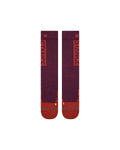 Stance OG Mid Wool Snow Sock in the colour Wine, shown flat from the topside