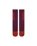 Stance OG Mid Wool Snow Sock in the colour Wine, shown flat from the topside