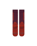 Stance OG Mid Wool Snow Sock in the colour Wine, shown flat from the underside