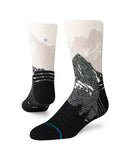 Stance Out Of Range Hike Crew Sock shown on a foot shape