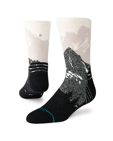Stance Out Of Range Hike Crew Sock shown on a foot shape