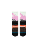Stance Out Of Range Mid Wool Crew Sock in the colour Berry, shown flat from the underside