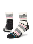 Stance Pack It Up Quarter Sock in the colour Black shown on a foot shape..