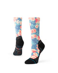 Stance Pop Light Crew Sock in the colour black shown on a foot shape.