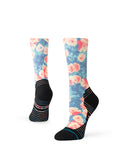 Stance Pop Light Crew Sock in the colour black shown on a foot shape.