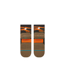 Stance Primal Light Quarter Sock in the colour Olive shown flat from the underside.
