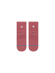 Stance Rouge Quarter Running Sock in the colour rebel roses shown flat from the underside.