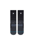 Stance Run Crew Sock in the colour black shown flat from the underside.