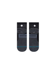 Stance Run Quarter Sock in the colour black shown flat from the underside.