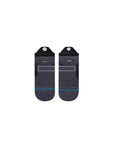 Stance Run Tab Sock in the colour black shown flat from the underside.