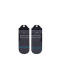 Stance Run Tab Sock in the colour black shown flat from the underside.