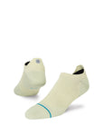 Stance Sage Tab Sock in the colour sage shown on a foot shape.
