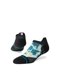 Stance Serengeti Light Tab Sock in the colour Teal shown of a foot shape