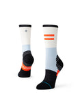 Stance So Sporty Light Crew Sock in the colour Blue shown on a foot shape
