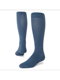 Stance Solid Mid Wool Snow Sock in the colour Sea Blue, shown on a foot shape